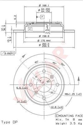 Villar 628.1485 - Disque de frein cwaw.fr