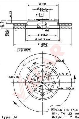 Villar 628.1481 - Disque de frein cwaw.fr