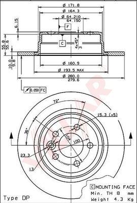 Villar 628.1439 - Disque de frein cwaw.fr