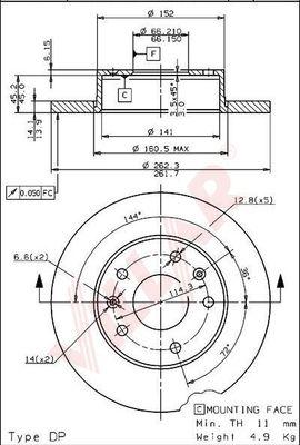 Villar 628.1431 - Disque de frein cwaw.fr