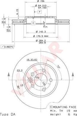 Villar 628.1438 - Disque de frein cwaw.fr