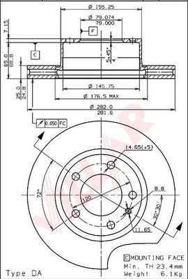 Villar 628.1476 - Disque de frein cwaw.fr