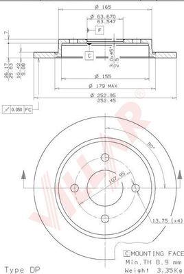 Villar 628.1544 - Disque de frein cwaw.fr