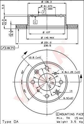 Villar 628.1541 - Disque de frein cwaw.fr