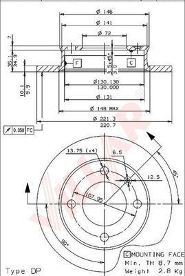 Villar 628.1548 - Disque de frein cwaw.fr