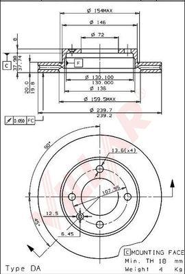 Villar 628.1547 - Disque de frein cwaw.fr