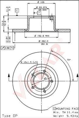 Villar 628.1550 - Disque de frein cwaw.fr