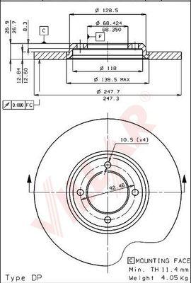 Villar 628.1552 - Disque de frein cwaw.fr