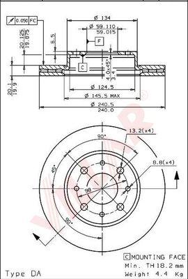 Villar 628.1560 - Disque de frein cwaw.fr