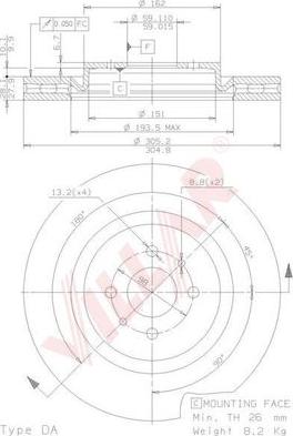 Villar 628.1562 - Disque de frein cwaw.fr