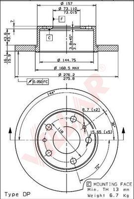 Villar 628.1514 - Disque de frein cwaw.fr