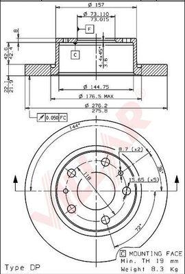 Villar 628.1516 - Disque de frein cwaw.fr