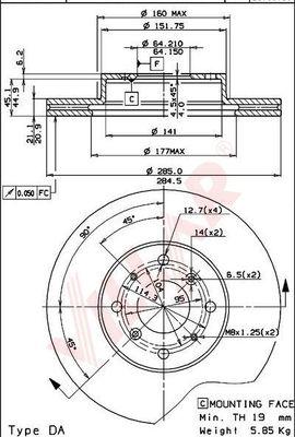 Villar 628.1581 - Disque de frein cwaw.fr