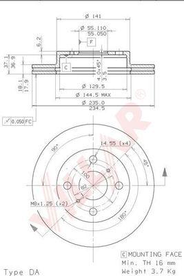 Villar 628.1588 - Disque de frein cwaw.fr