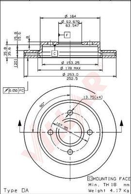 Villar 628.1534 - Disque de frein cwaw.fr