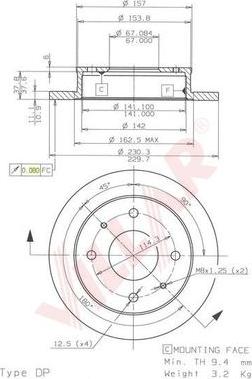 Villar 628.1524 - Disque de frein cwaw.fr