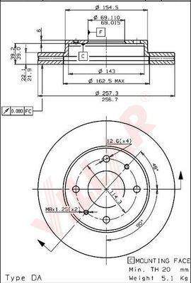 Villar 628.1527 - Disque de frein cwaw.fr