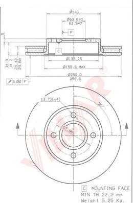 Villar 628.1570 - Disque de frein cwaw.fr