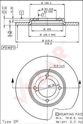 Villar 628.1577 - Disque de frein cwaw.fr