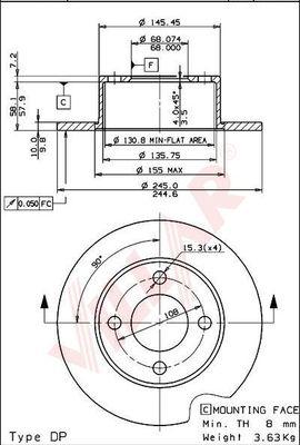 Villar 628.1698 - Disque de frein cwaw.fr