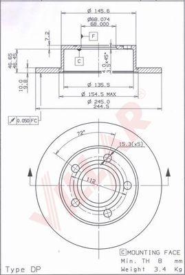 Villar 628.1692 - Disque de frein cwaw.fr