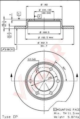 Villar 628.1646 - Disque de frein cwaw.fr