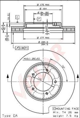 Villar 628.1666 - Disque de frein cwaw.fr