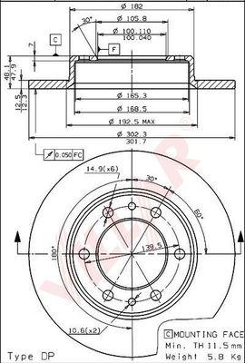 Villar 628.1661 - Disque de frein cwaw.fr