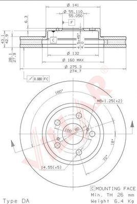 Villar 628.1668 - Disque de frein cwaw.fr