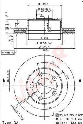 Villar 628.1609 - Disque de frein cwaw.fr