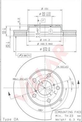 Villar 628.1600 - Disque de frein cwaw.fr