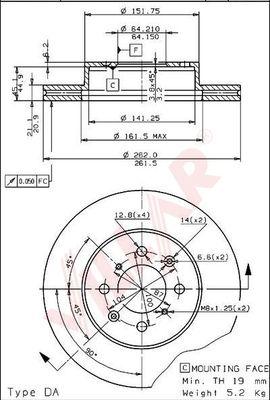 Villar 628.1607 - Disque de frein cwaw.fr