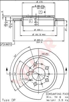 Villar 628.1611 - Disque de frein cwaw.fr