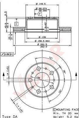 Villar 628.1617 - Disque de frein cwaw.fr