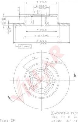 Villar 628.1689 - Disque de frein cwaw.fr