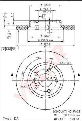 Villar 628.1685 - Disque de frein cwaw.fr