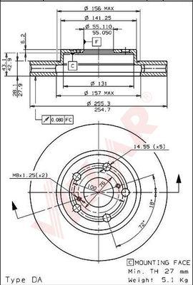 Villar 628.1686 - Disque de frein cwaw.fr