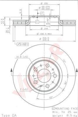 Villar 628.1633 - Disque de frein cwaw.fr