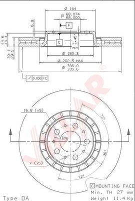 Villar 628.1632 - Disque de frein cwaw.fr