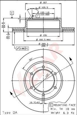 Villar 628.1637 - Disque de frein cwaw.fr