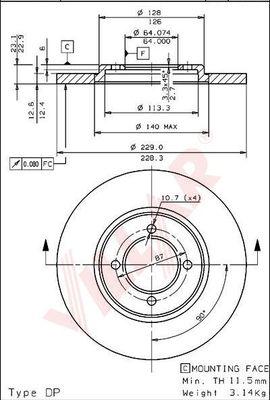 Villar 628.1054 - Disque de frein cwaw.fr