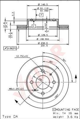 Villar 628.1016 - Disque de frein cwaw.fr