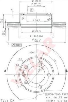 Villar 628.1037 - Disque de frein cwaw.fr