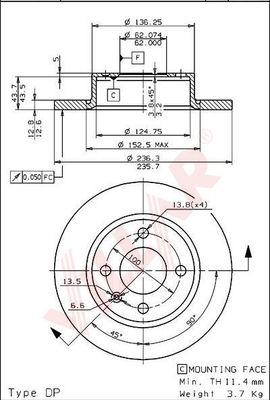 Villar 628.1076 - Disque de frein cwaw.fr