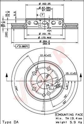 Villar 628.1195 - Disque de frein cwaw.fr