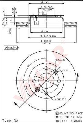 Villar 628.1140 - Disque de frein cwaw.fr