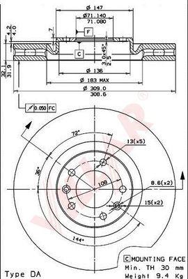 Villar 628.1147 - Disque de frein cwaw.fr