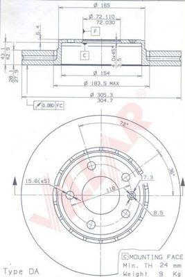 Villar 628.1159 - Disque de frein cwaw.fr