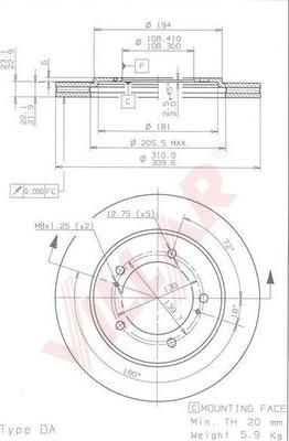 Villar 628.1150 - Disque de frein cwaw.fr