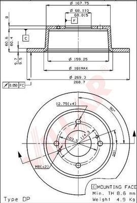 Villar 628.1161 - Disque de frein cwaw.fr